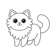 cute cat bcoloring page for kids