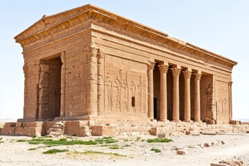 Obraz premium Ancient Sandstone Temple Ruins in a Desert Setting