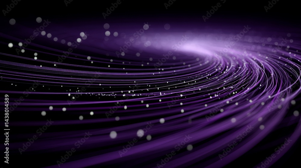 Aufkleber violet energy waves swirl gracefully, embedded with twinkling silver specks, capturing a cosmic part