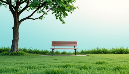 Obraz premium Park Bench Under Green Tree