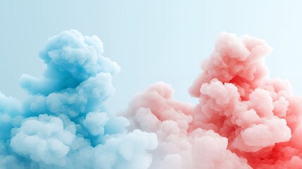 Abstract Pastel Blue and Pink Cloudscape Soft Dreamy Background