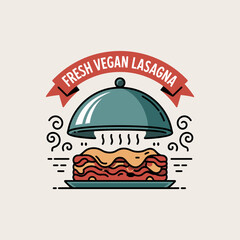 Fototapeta premium Fresh Vegan Lasagna Badge