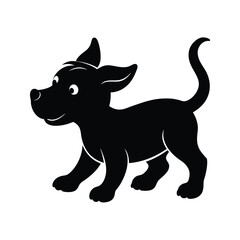 Playful Puppy Chasing Tail Vector Illustration