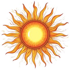 Naklejka premium Vibrant Artistic Sunburst Illustration with Radiant Rays and Glow