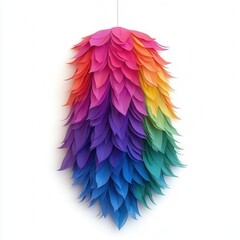 Fototapeta premium pride month, lgbt, gay, lesbian concept. Colorful hanging decoration made of layered leaf shapes.