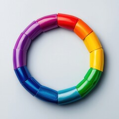 pride  month, lgbt, gay, lesbian concept. Colorful circular arrangement of paint cans in a vibrant spectrum.