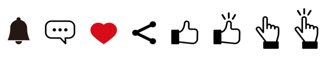 チャンネル登録・いいね!グッド!ボタンのアイコン