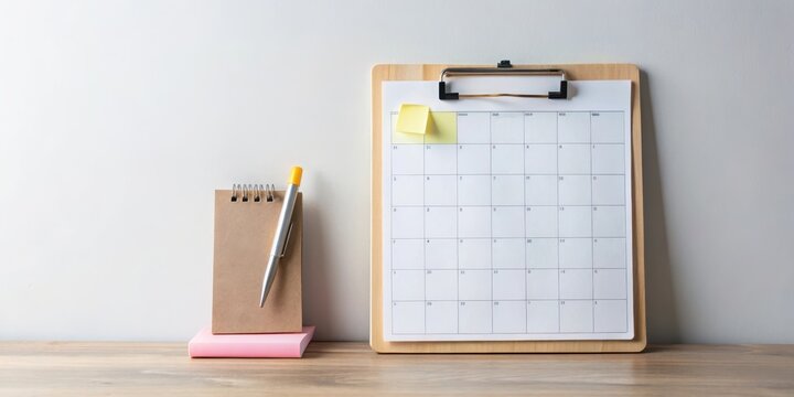 A simple clipboard with a few essential job search tools such as a calendar