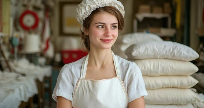 Woman in antique shop
