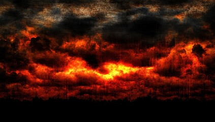 Fiery, apocalyptic sky