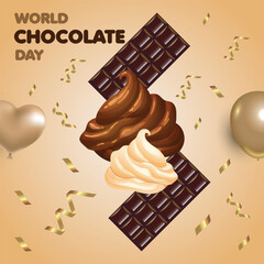 Flat world chocolate day background