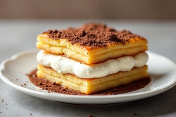 Classic Italian dessert, layers of coffee-soaked ladyfingers and mascarpone cream , cuisine, italian