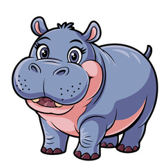 
Hippopotamus cartoon vector on white background
