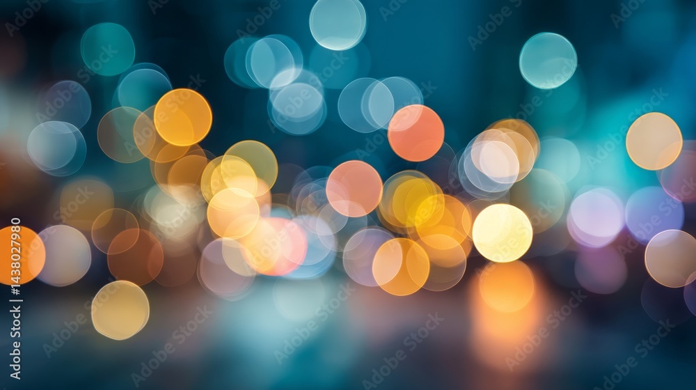 Aufkleber soft colorful bokeh lights fill the dark background, creating a whimsical festive ambiance perfect f