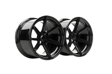 Wheel alloy car wheels rim dark black chrome or mag wheel high. Transport vehicles transportation. Car accessories. Performance auto part decoration. Isolated on cut out PNG or transparent background.