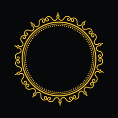 Circle round frame vintage flourish vector
