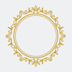 vintage circle frame round flourish label vector