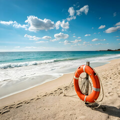 photo of lifebuoy in front of the sea