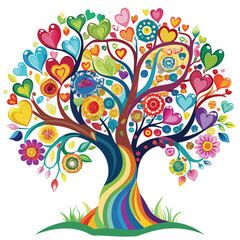 Colorful Heart Tree
