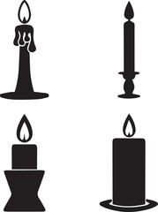 Obraz premium burning candle vector, burning candle silhouette vector, burning candle logo vector illustration