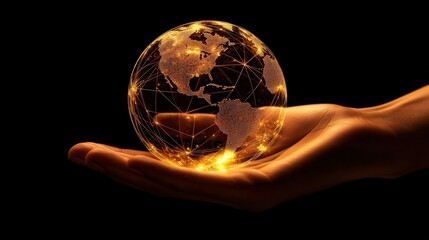 A symbolic image of a hand holding a globe with interconnected data lines, emphasizing the crucial role of compliance in adhering to data regulations for ensuring global network security and trust.