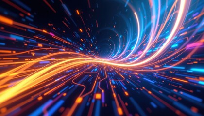 Obraz premium Colorful Abstract Light Trails Motion Background for Creative Projects
