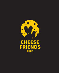 Cheese Moon Mice Shop Logo Template
