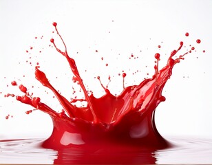 a red splash of paint on a white background