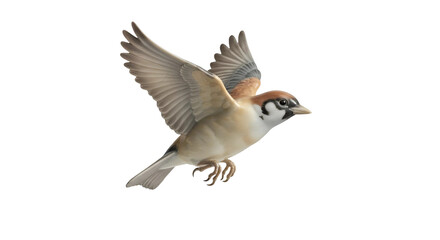 Fototapeta premium Flying Bird Figurine on Transparent Background