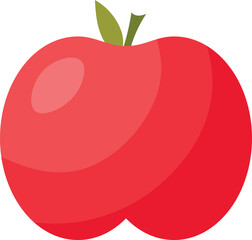 Apple. Cute simple vector illustration on white isolated background