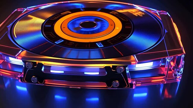Illuminated Hard Drive Close-up