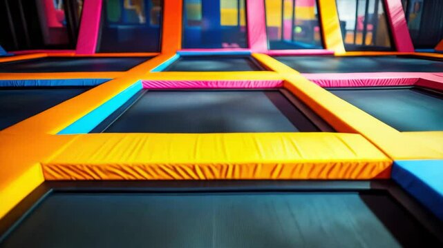 trampoline, park, training, colorful, sports, stretching, game, jumping, area, copy space, jump, fun, activity, playground, bouncing, energetic, fitness, adventure, indoor, recreation, excitement, obs