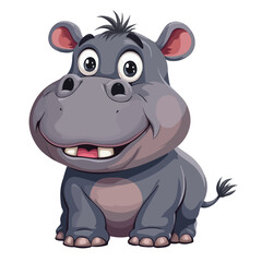 Naklejka premium Hippo cartoon vector on white background