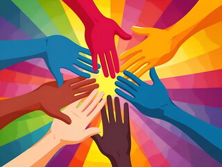 Diversity People Illustration – Inclusive Community and Multicultural Unity Concept Art
