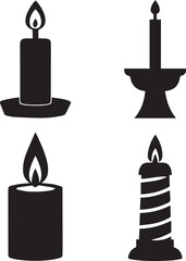 Obraz premium burning candle vector, burning candle silhouette vector, burning candle logo vector illustration