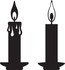 Obraz premium burning candle vector, burning candle silhouette vector, burning candle logo vector illustration