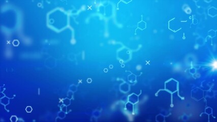 Futuristic digital healthcare interface with glowing chemistry chain bond and molecular structures symbolizing innovation in medicine and technology. - Powered by Adobe