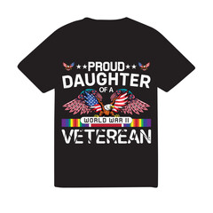 Proud  Daughter Vetrean t-shirt design .