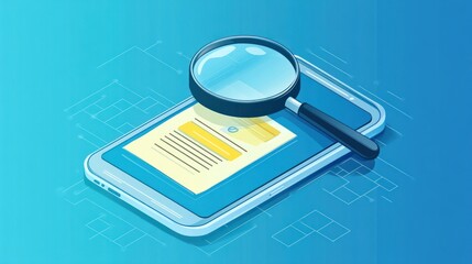 Smartphone with magnifying glass