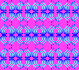 Seamless bright pattern of blue color on a pink background