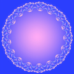 Beautiful round frame on a soft blue background