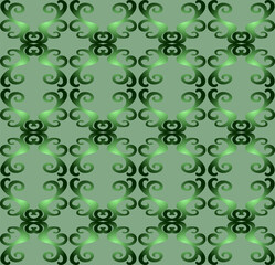Abstract seamless pattern on a soft green background