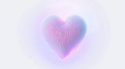Obraz premium Plush Heart shape isolated on white background. 3d design element
