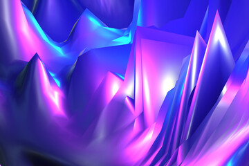 abstract 3D silk liquid chrome metalic Blue Purple wave oil shiny flowing design render wallpaper silver background	