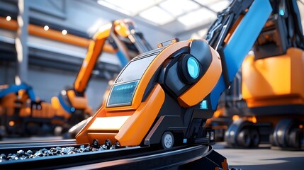 Fototapeta premium Advanced AI-Controlled Recycling Plant with Robotic Sorting Systems