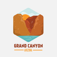 Grand Canyon National Park in Hexagon Shape Perfect for Stickers, Apparel, etc