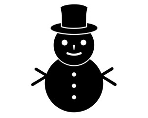 Snowman Vector Illustration | Cute Snowman Silhouette SVG Design for Christmas Crafts