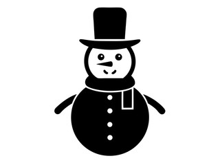 Snowman Vector Illustration | Cute Snowman Silhouette SVG Design for Christmas Crafts