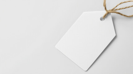 Simple blank white price tag with a string