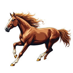 funny horse cartoon vector illustration